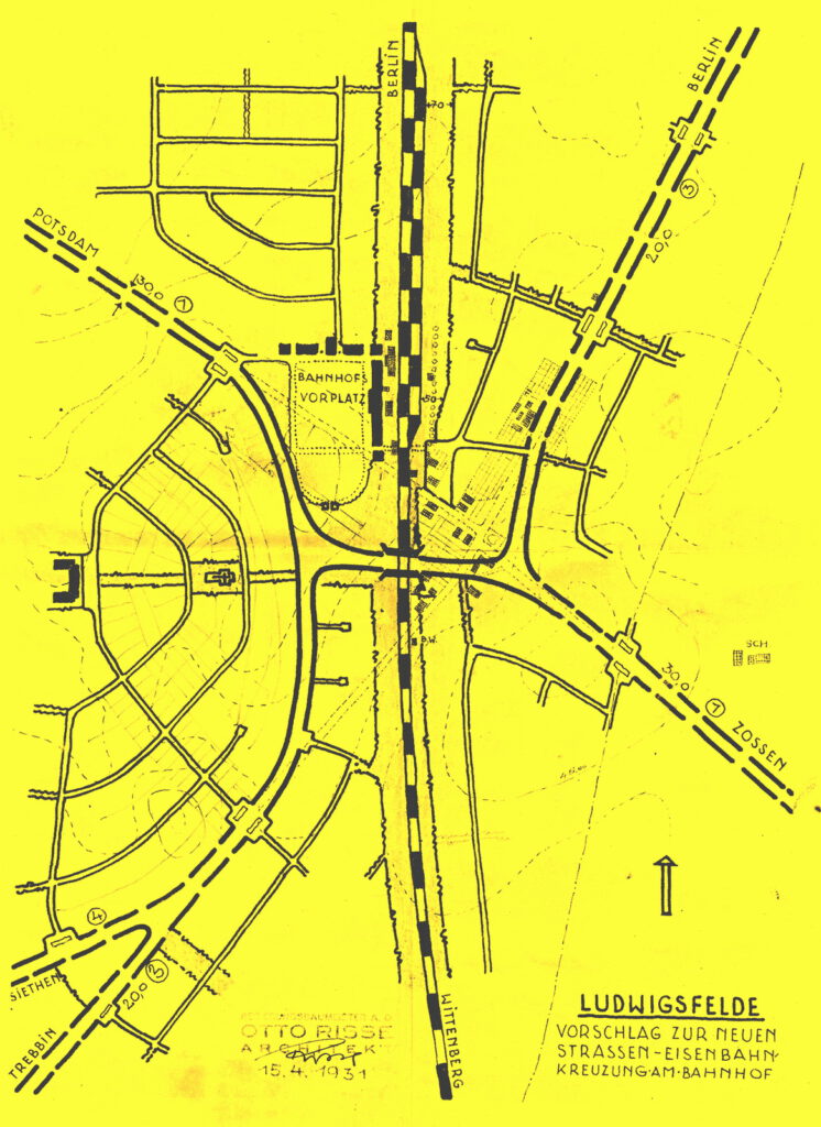 Vorschlag zur neuen Straßen- Eisenbahnkreuzung von 1931